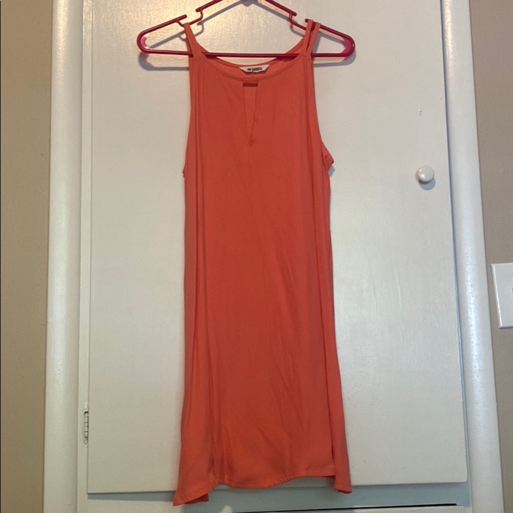 Coral shift dress